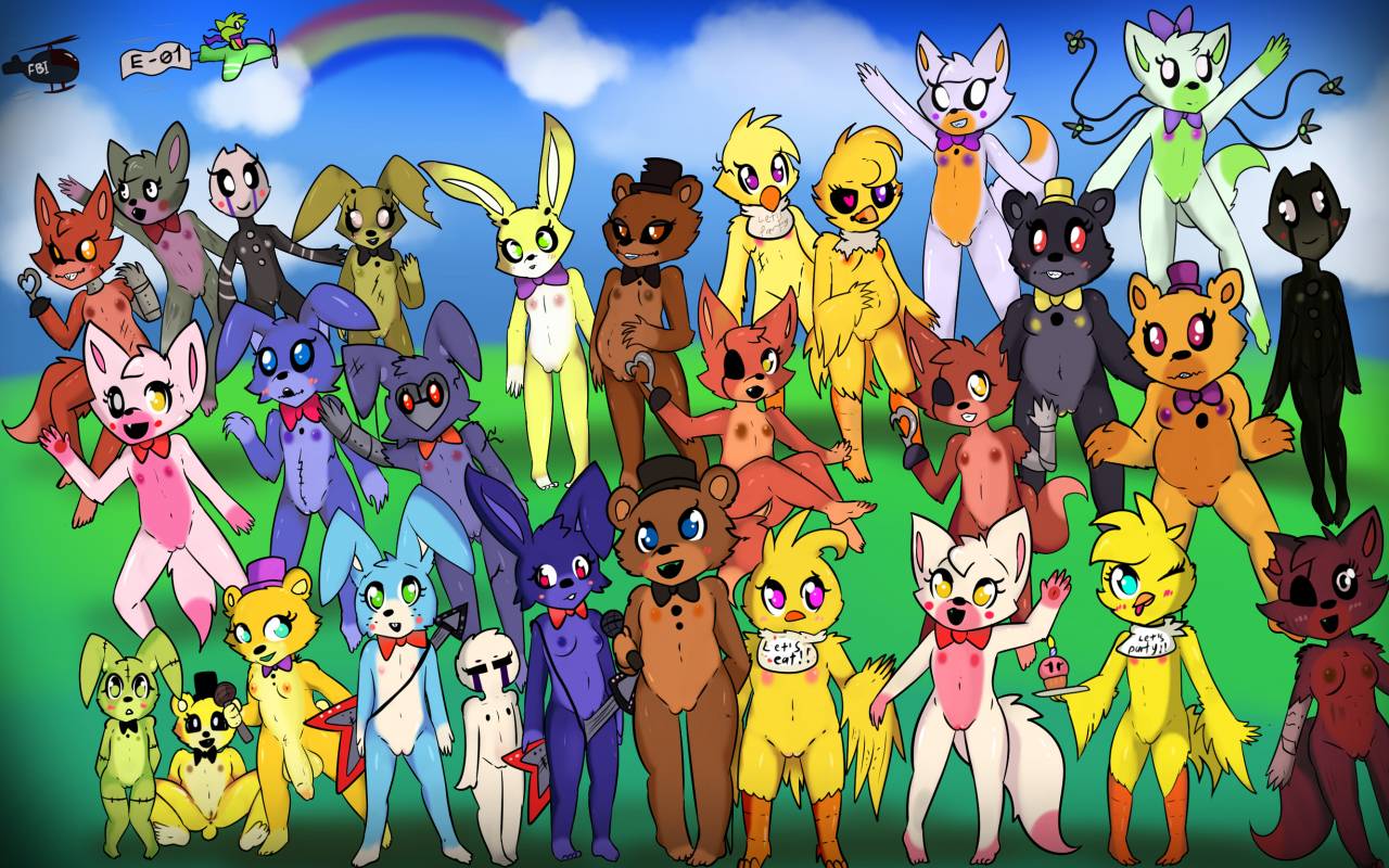 freddy fazbear, chica, foxy, bonnie, the puppet, and 7 more (five nights at  freddy's and 1 more) drawn by nano_(gatanii69)