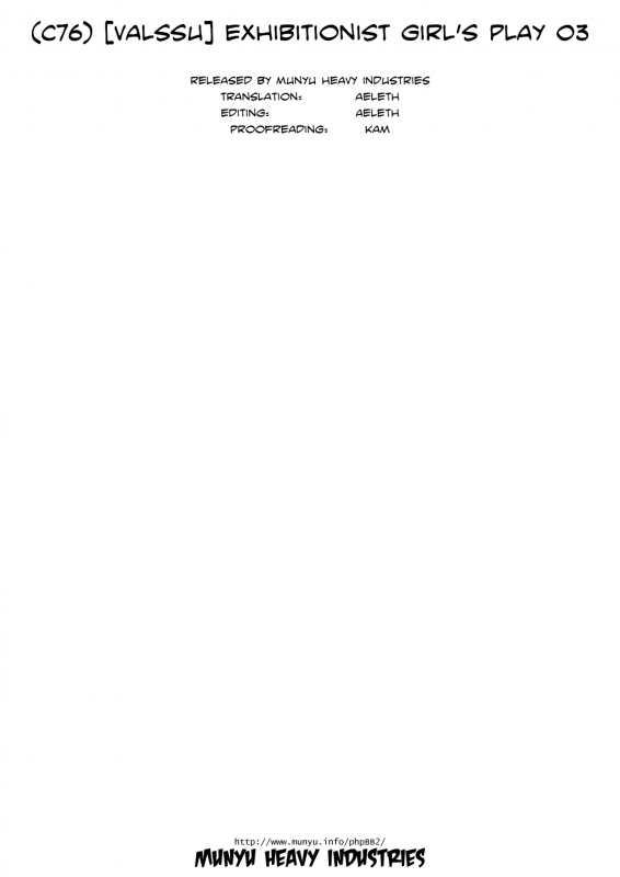 (COMIC1☆4) [valssu (Charu)] Roshutsu Shoujo Yuugi San  Exhibitionist Girl's Play 3 [English] _02