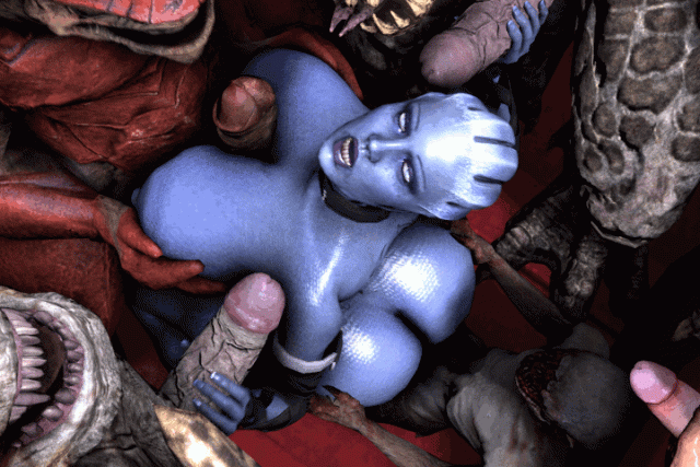 asari+liara t'soni+urdnot wrex
