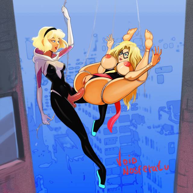 carol danvers+gwen stacy+ms. marvel+spider-gwen