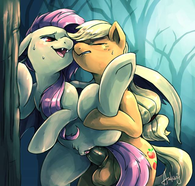 applejack (mlp)+flutterbat (mlp)+fluttershy (mlp)