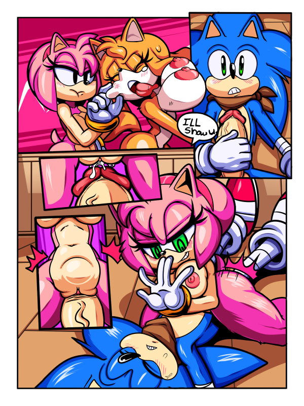 amy rose+sonic the hedgehog+zooey the fox