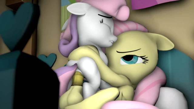 fluttershy (mlp)+sweetie belle (mlp)