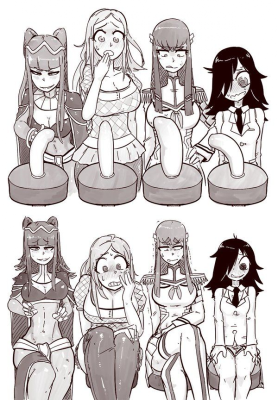 kiryuuin satsuki+kuroki tomoko+okita kyouko+tharja