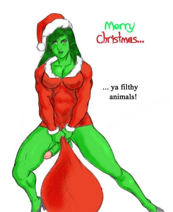 santa claus+shc-hulk