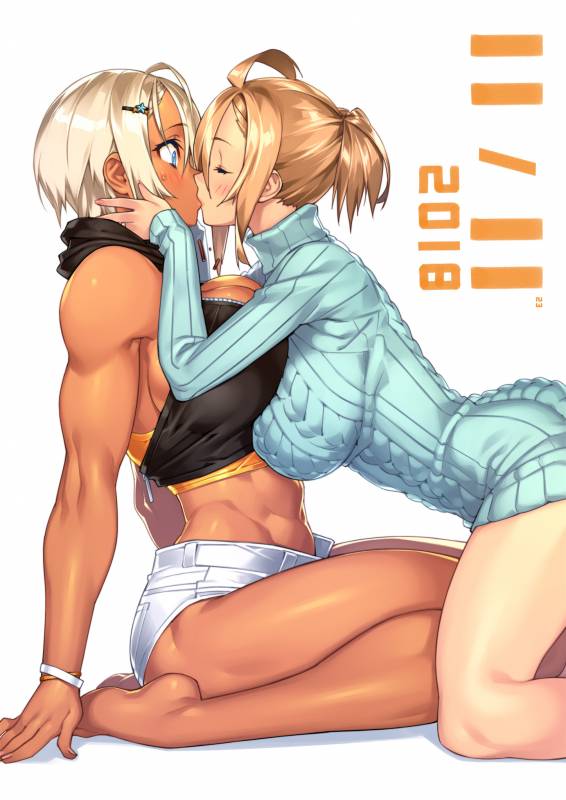 ahoge girl (23)+dao-skinned girl (23)
