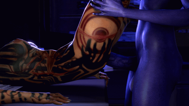 aria t'loak+asari+jack+jack (mass effect)