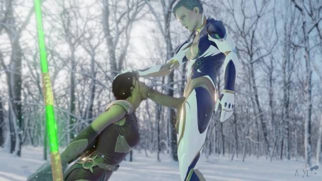 frost (mortal kombat)+jade (mortal kombat)