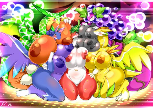 red sky fruit strawberry dragon+yellow sky fruit lemon dragon