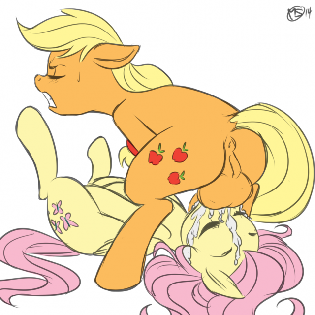 applejack (mlp)+fluttershy (mlp)