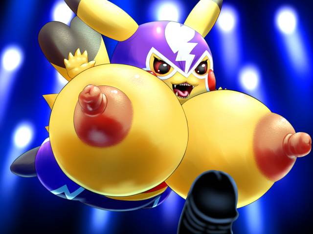 original character+pikachu+pikachu libre