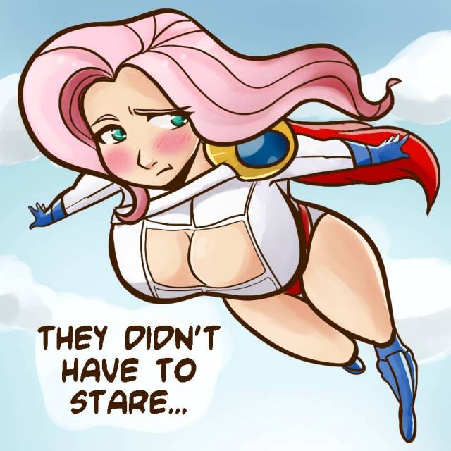 fluttershy (mlp)+power girl+power girl (cosplay)