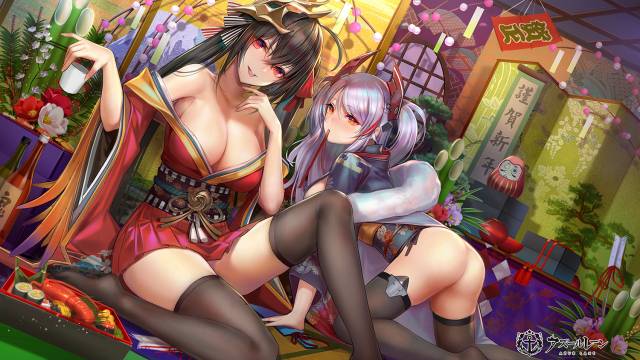 prinz eugen (azur lane)+taihou (azur lane)