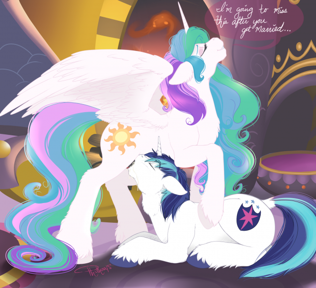 princess celestia (mlp)+shining armor (mlp)