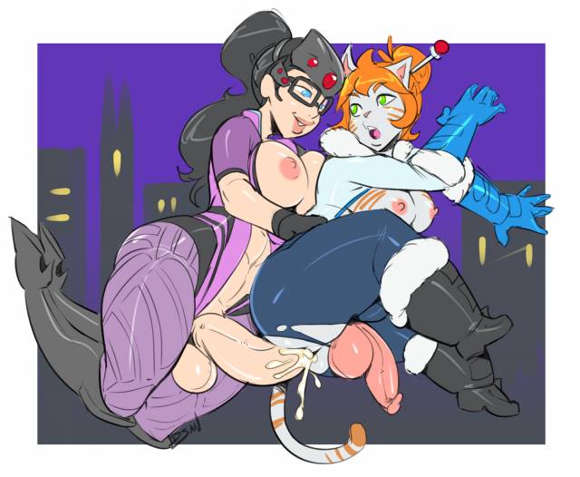 mei (overwatch) (cosplay)+widowmaker (cosplay)