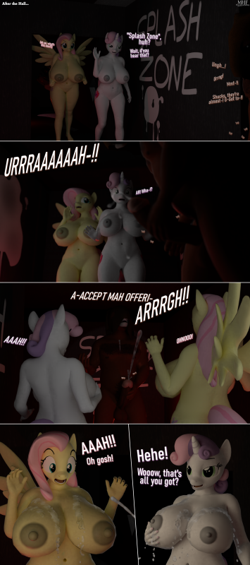fluttershy (mlp)+sweetie belle (mlp)