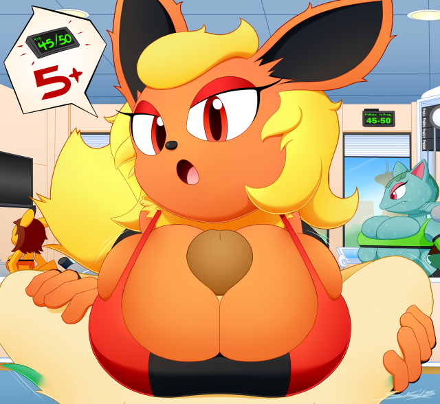 eeveelution+flareon+leafeon+original character+pikachu+venusaur