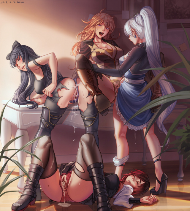 blake belladonna+ruby rose+weiss schnee+yang xiao long