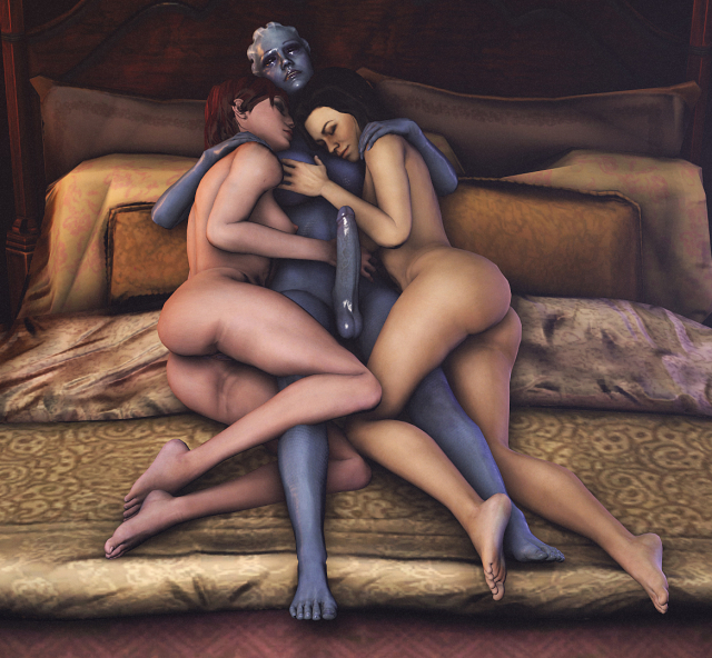 asari+commander shepard+femshep+liara t'soni+miranda lawson