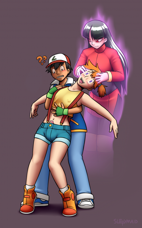 ash ketchum+kasumi (pokemon)+sabrina (pokemon)+satoshi (pokemon)