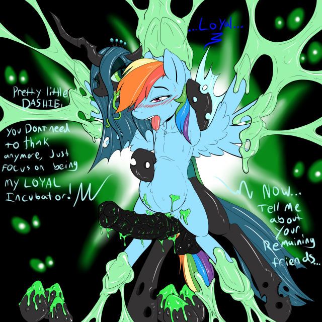 changeling+queen chrysalis (mlp)+rainbow dash (mlp)