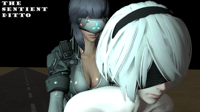 kusanagi motoko+yorha 2b