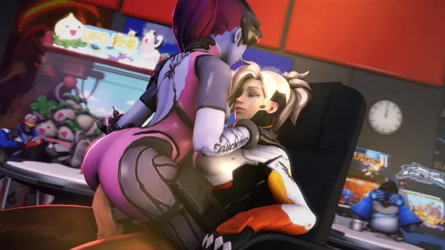 mei (overwatch)+mercy+soldier 76+widowmaker