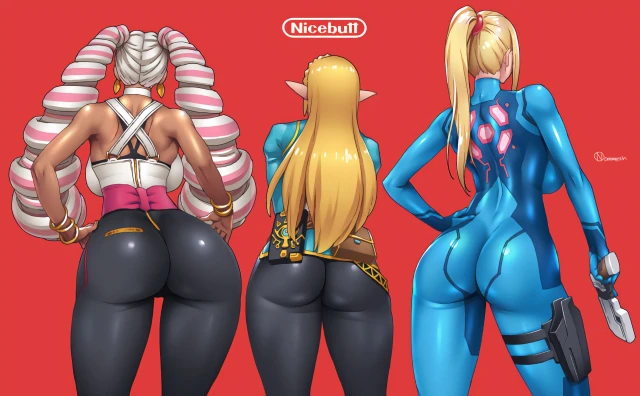 princess zelda+samus aran+twintelle+zelda (breath of the wild)+zero suit samus