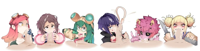 himiko toga+kyoka jiro+mei hatsume+mina ashido+ochako uraraka+tsuyu asui
