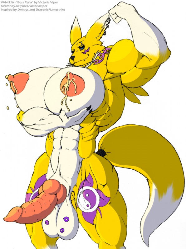 boss rena+fan character+renamon