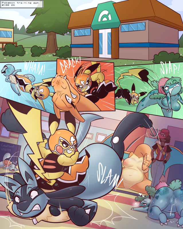 charizard+charmander+chica (cobat)+cosplay pikachu+ivysaur+lucario+pikachu+pikachu libre+pokemon trainer+squirtle+trainer-kun (cobats)